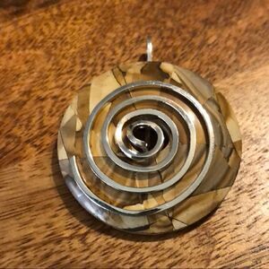 Gorgeous Vintage Sterling Wrapped Stone Pendant